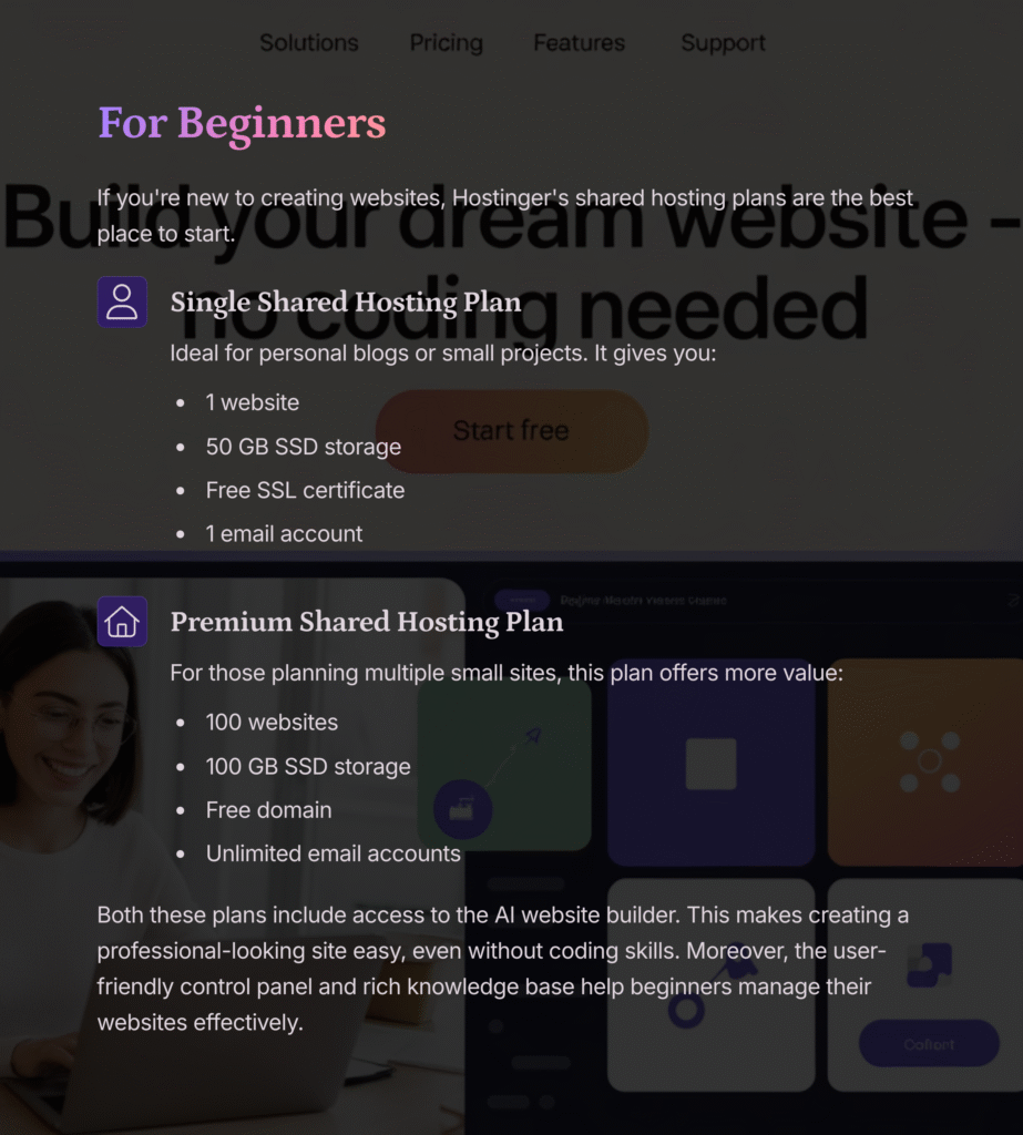 Hostinger Hosting Plans Recommended for Different User Types