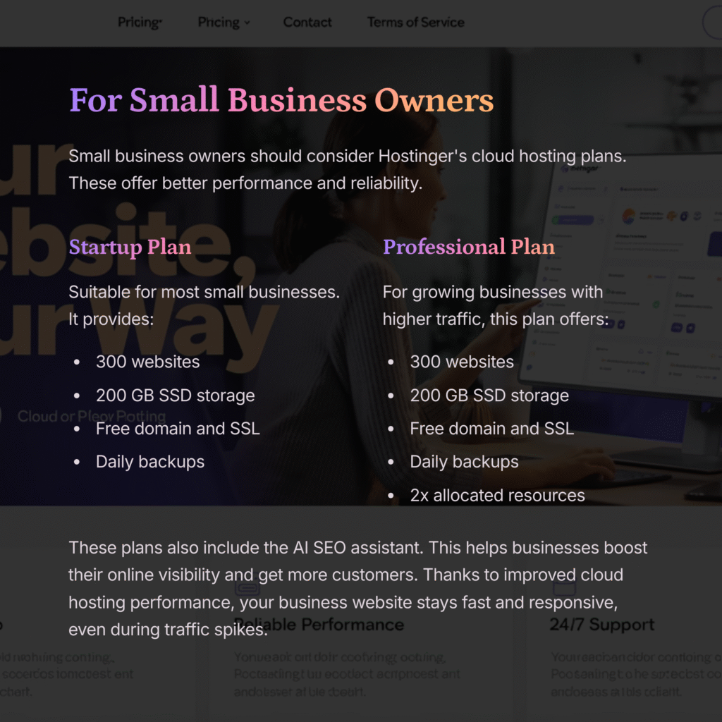 Hostinger Hosting Plans Recommended for Different User Types